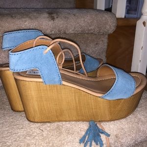 Steve Madden Tie Up Platform Wedges Size 8